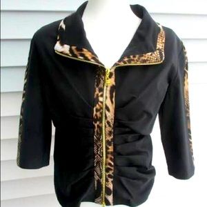 Joseph Ribkoff Jacket. Size 10. Black with animal print.